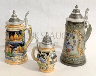 (3) BEER STEINS