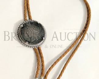 1923 LIBERTY PEACE DOLLAR BOLO TIE