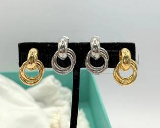 (2) PAIRS STAINLESS STEEL EARRINGS