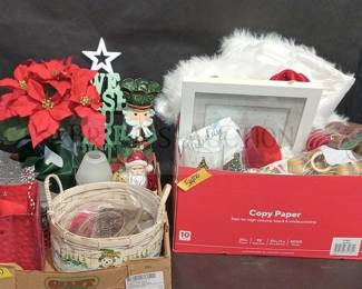 (2) HOLIDAY GROUPS OF CHRISTMAS AND WINTER DECOR