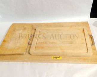 (3) BUTCHER AND WOOD CUTTING BOARD