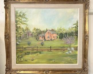 OIL ON CANVAS FRAMED LANDSCAPE BY B. JONES