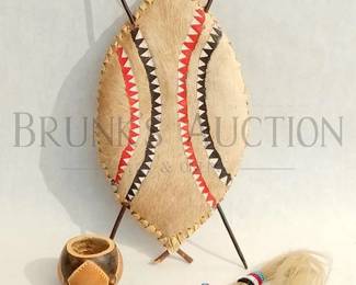 AFRICAN FLY SWATTER AND TEA SCEWER