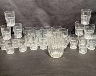 LIBBEY DRINKING GLASSES AND PITCHER