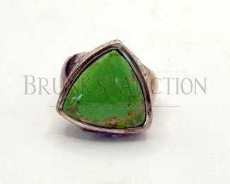 STERLING, GREEN TURQUOISE RING