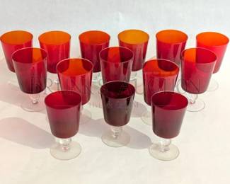 (14) RED DRINKING GLASSES