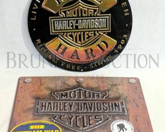 (2) HARLEY DAVIDSON METAL WALL SIGNS