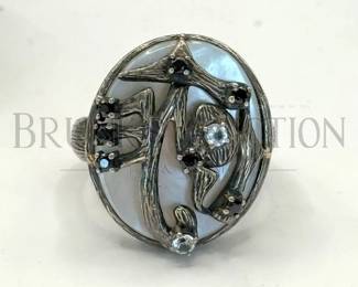 STERLING, GEMSTONE RING