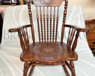PRESSED BACK ROCKER LEATHER TOOLED SEAT