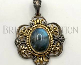 STERLING, MOONSTONE PENDANT
