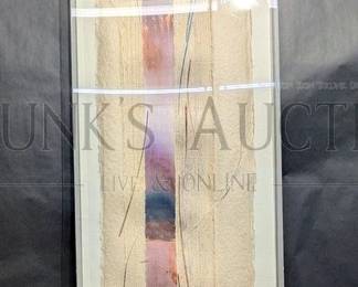 MIXED MEDIA ABSTRACT IN SHADOW BOX