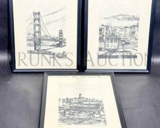 (3) PAUL VAN DE POL ETCHINGS OF SAN FRANCISCO