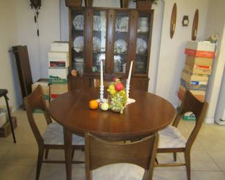 Walnut mid-century dining room set