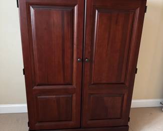 wooden entertainment center