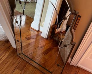 vintage beveled edge glass mirror