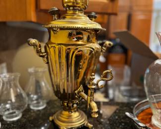 Vintage brass drink dispenser