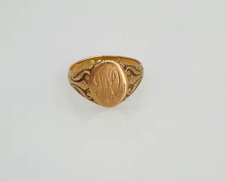 10K Rise Gold Signet Ring
