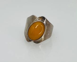 Baltic Amber Silver Ring