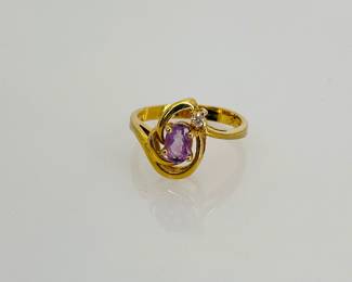 10K Amethyst & CZ Ring