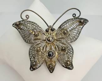 Silver Butterfly Pin