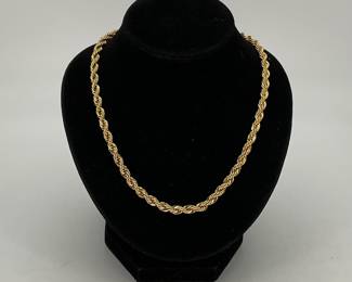Gold Plated Rope Chain Necklace