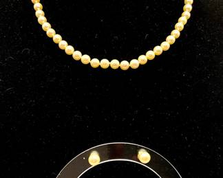 Pearl Necklace & Earrings