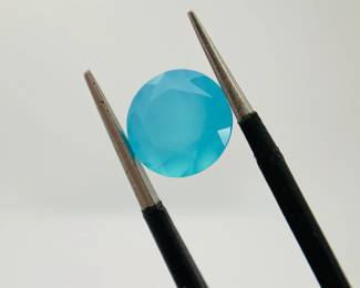 Paraiba Chalcedony Round Cut Gemstone