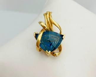 14K Topaz Pendant