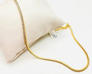 Gold Plated Sterling Silver CZ Necklace