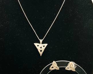Sterling Silver Celtic Earrings and Necklace