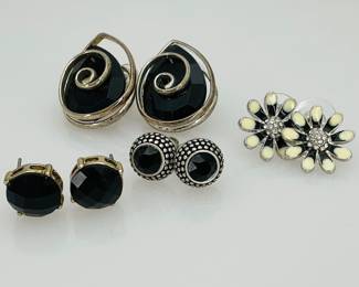 Black & Silver Stud Earrings