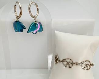 Bear Bracelet and Earrings