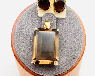 Spinel Pendant and Earrings