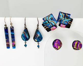 Iridescent Glass Earrings