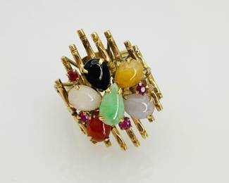 Vintage Gold Multi Stone Ring
