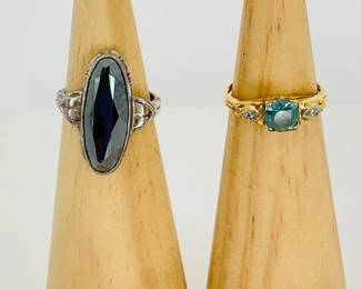 Topaz & Diamond and Hematite Rings