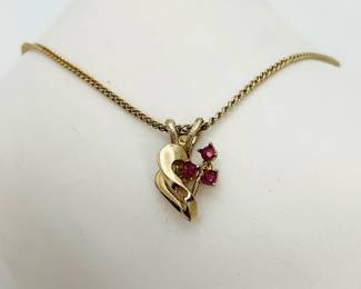 Pink Topaz and 14K GF Pendant Necklace