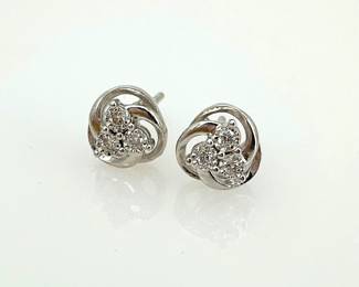 Silver Lab Created Diamond Earrings