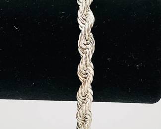Silver Rope Chain Bracelet