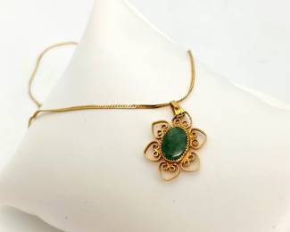 Emerald Gold Necklace