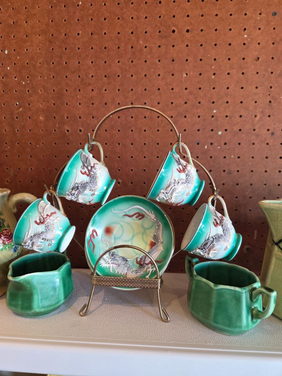 Vintage Japanese Moriage Dragonware tea set. 