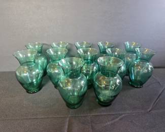 Green glass vase
