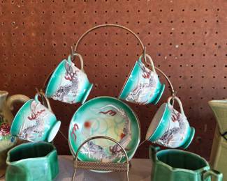 Vintage Japanese Moriage Dragonware tea set. 