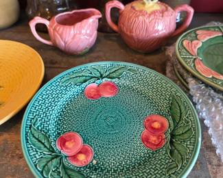 Vintage Germany Majolica Plate Pomegranate design