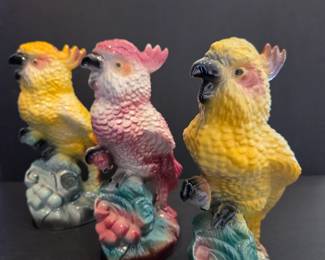Mid-century Modern glazed ceramic cockatoo figurine