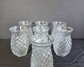 Pineapple patter clear glass vases