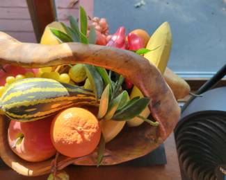 Wooden basket of fruit