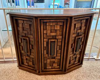 Circa 1960s Mid-Century Modern brutalist Media Cabinet