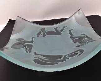 Heavy Fused Glass Platter - lh $100