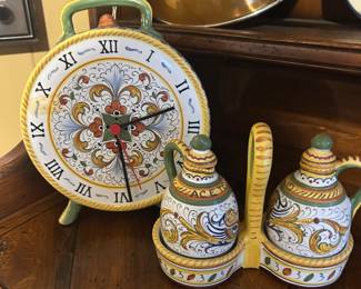 Made in Italy clock and Oil and Vinegar set